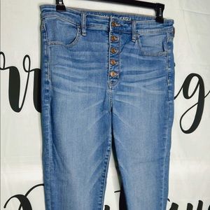 american eagle button fly high rise jeggings